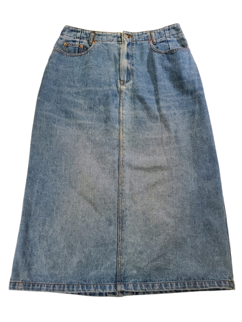 Jordache Light Blue Denim Midi Skirt